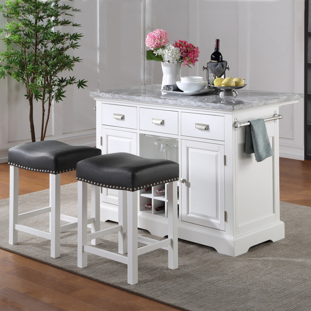 Zermatt Kitchen Island 3pc Set