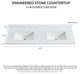 Malaga Composite Stone Vanity Top With Ceramic Sink, Grain White, 61"