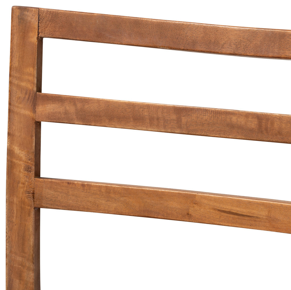 Griffith 2-Piece Dining Chair Set, Walnut Finished Wood & Natural Rattan