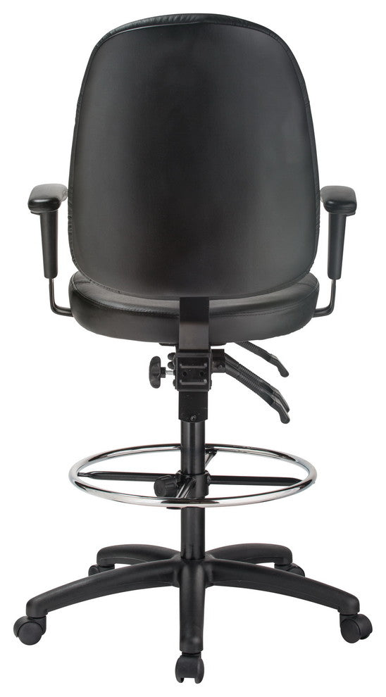 Extra Tall Ergonomic Leather Drafting Chair