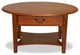 Leick Furniture Wood Shaker Oval Coffee Table in Medium Oak Espresso