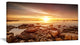 Beautiful Sunset Over Rocky Beach, Large Seashore Canvas Art Print, 32"x16"