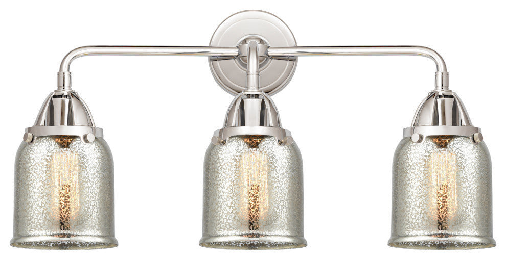 Small Bell Bath Vanity Light, Polished Chrome, Silver Plated Mercury