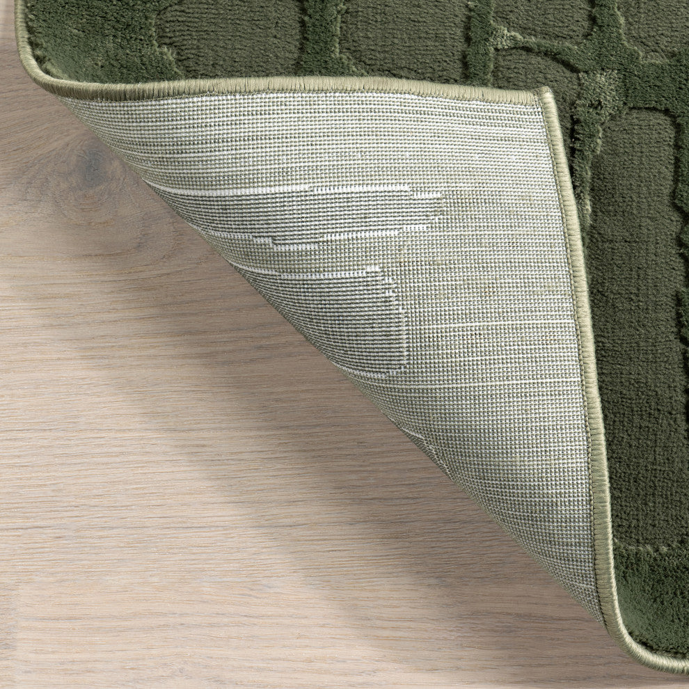 Nuloom Belen Modern Abstract Rug, Forest Green 4' x 6'