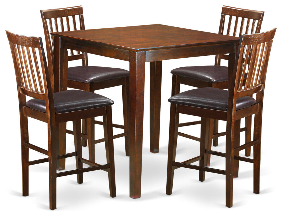 5 Pc Counter Height Table-Square Gathering Table And 4 Stools