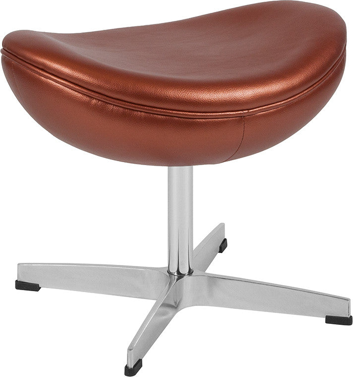 Copper Leather Ottoman