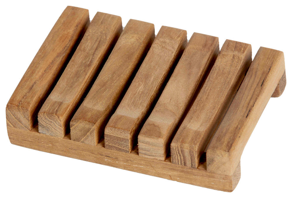 Bare Decor Sudsy Soap Dish, Genuine Teak Wood