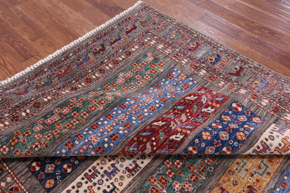 Tribal Persian Gabbeh Hand Knotted Rug 6' 11" X 9' 9" Q10446