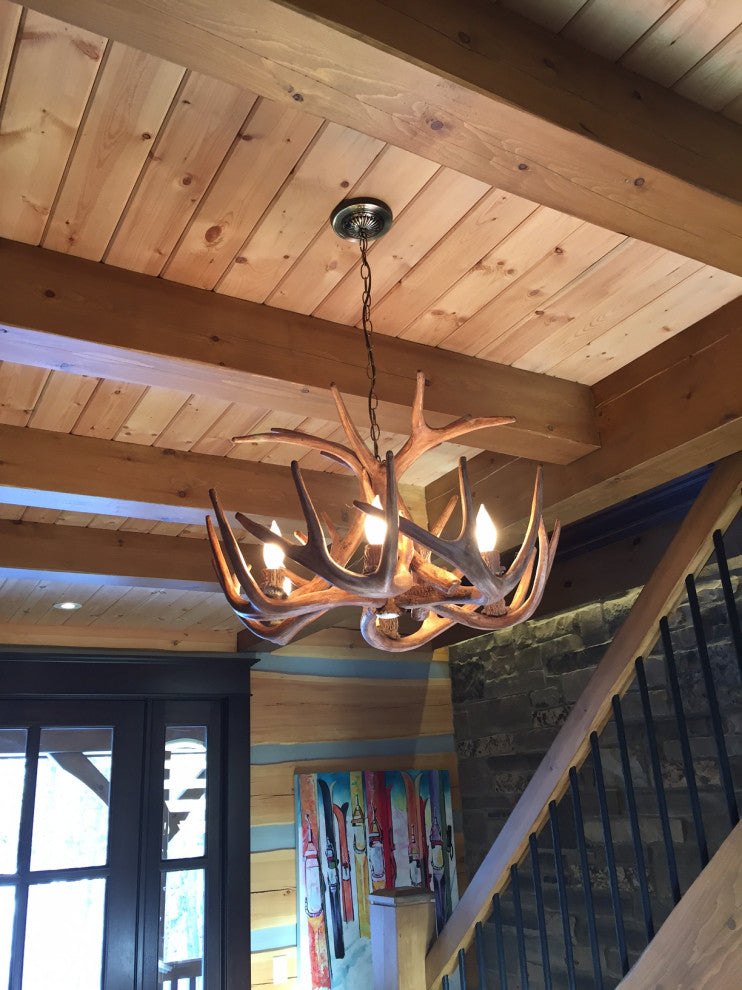 Reproduction Antler Whitetail Chandelier Light, RS-1