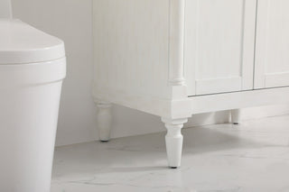 Home Living 30" Single Vanity, Antique White With Engineered Marble Top