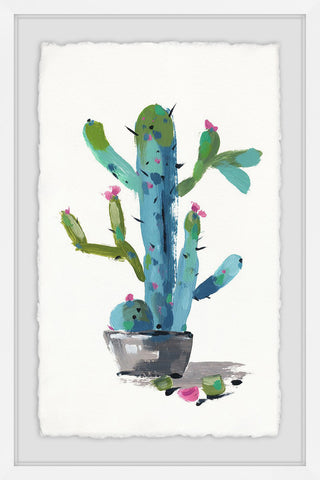 "Little Blue Cactus" Framed Painting Print, 30"x45"