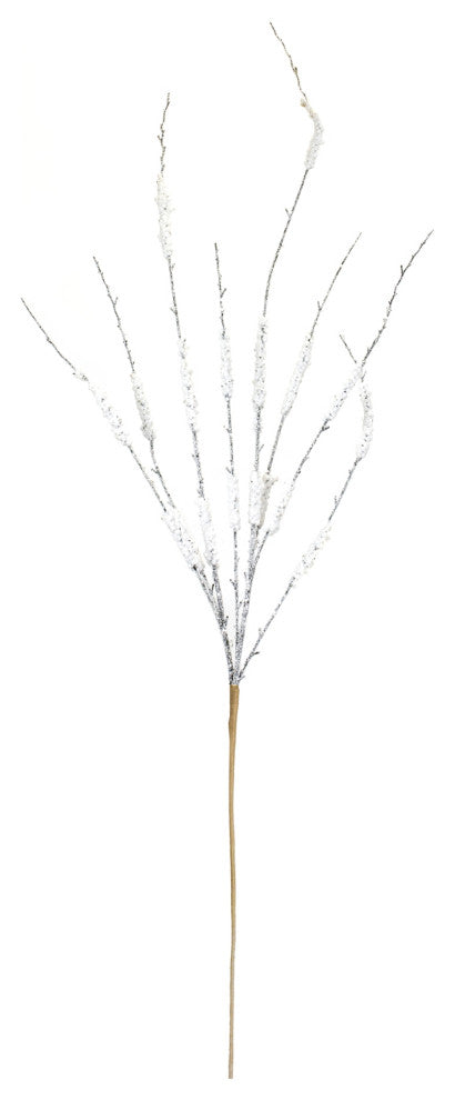 Flocked Tinsel Branch, Set of 12