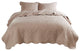 Benzara BM280425 Full Size Quilt Set, Quilted Nautical Design, Taupe Brown