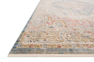 Blue Rust Olive Orange Polyester Claire Area Rug by Loloi, 1'6"x1'6" Sample