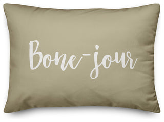 Bone-jour Lumbar Pillow, Beige, 14"x20"