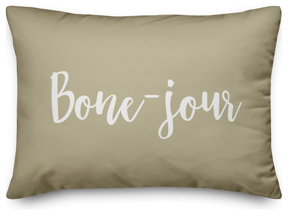 Bone-jour Lumbar Pillow, Beige, 14"x20"