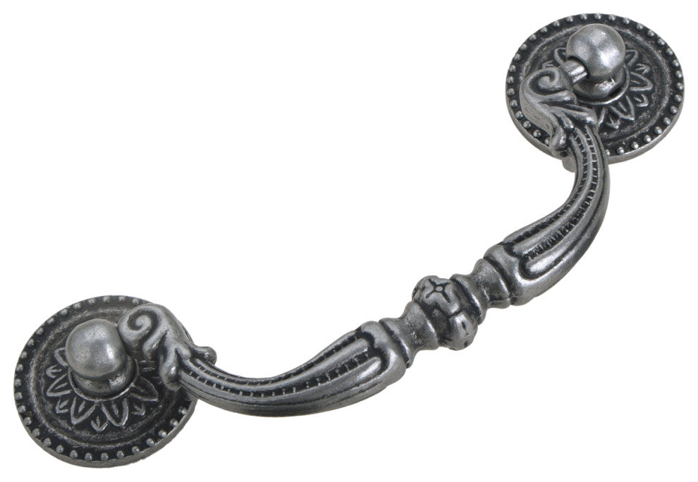Utopia Alley Tipton Drop Pull, 3.78" Center to Center, Antique Iron, 5 Pack