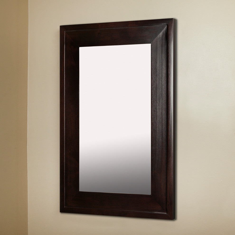 14x24 Fox Hollow Furnishings Mirrored Medicine Cabinet, Coffee Bean