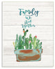 Family We Stick Together Cactus Succulents Watercolor Wall Plaque Art, 13"x19"