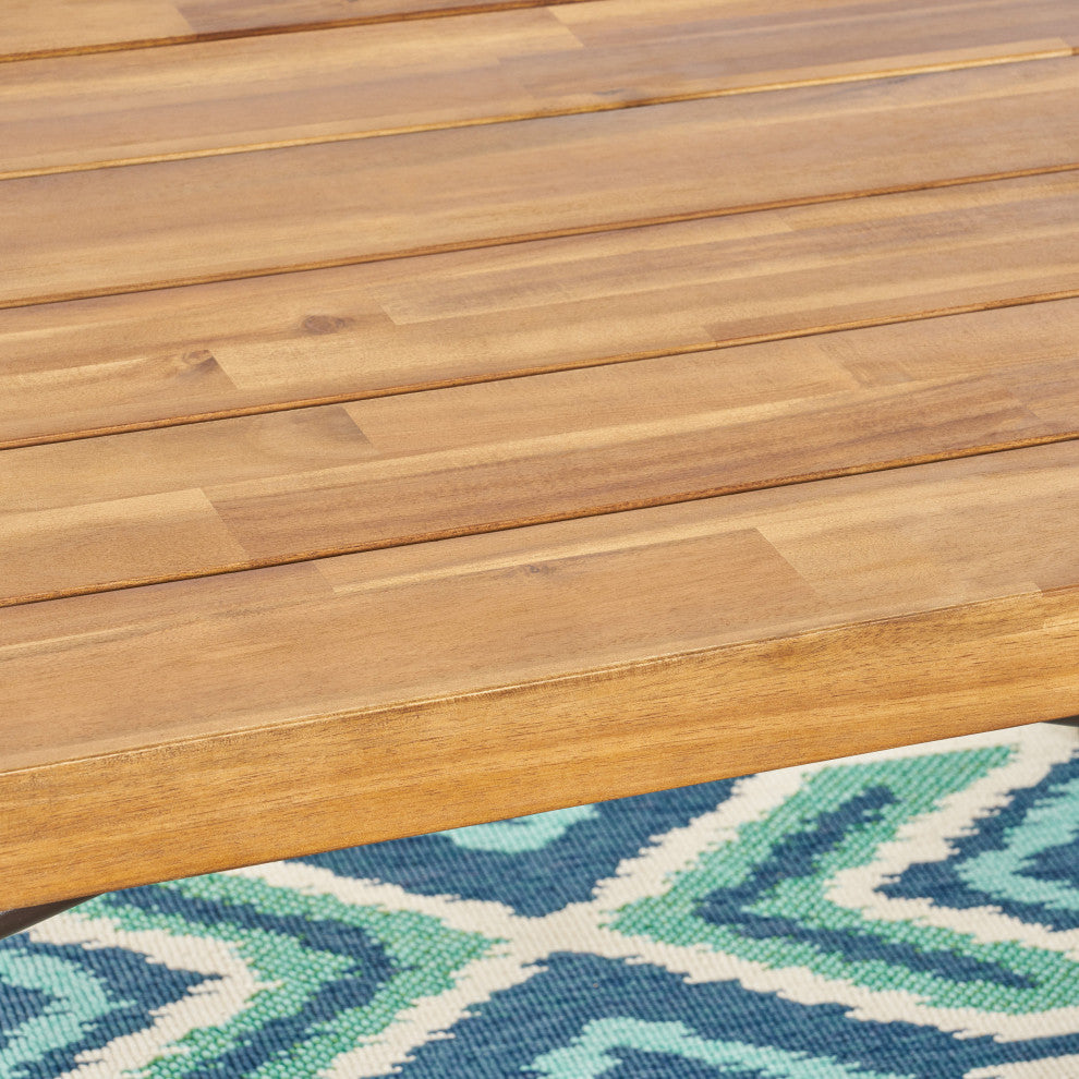 GDF Studio Baish Outdoor Acacia Wood Coffee Table, Teak
