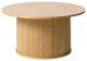 Mid-Century Modern Round Pedestal Coffee Table, Natural Oak