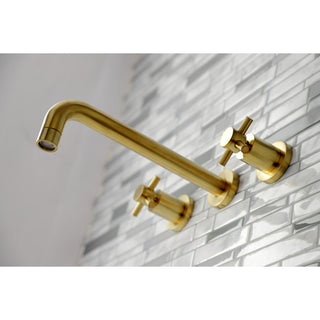 KS8027DX Two-Handle Wall Mount Tub Faucet, Brushed Brass