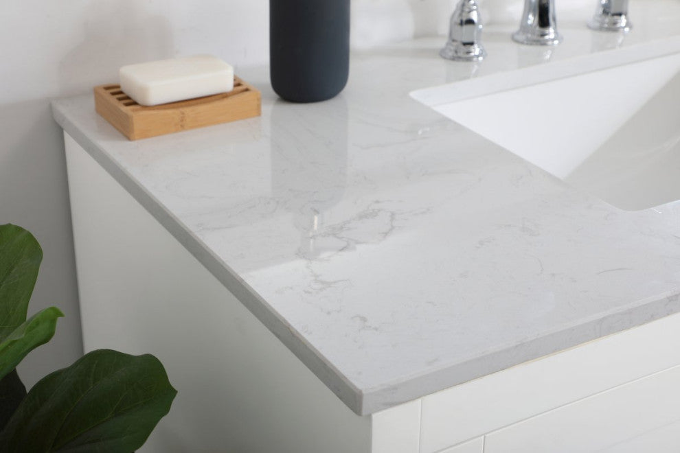 42" Single Bathroom Vanity, White