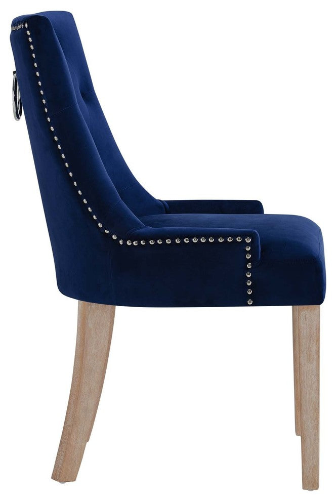 Pose Dining Chair Velvet Set of 2, Navy
