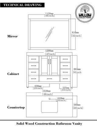 Malibu Mango 48 Single Sink Bath Vanity in Natural 2" Carrara Marble