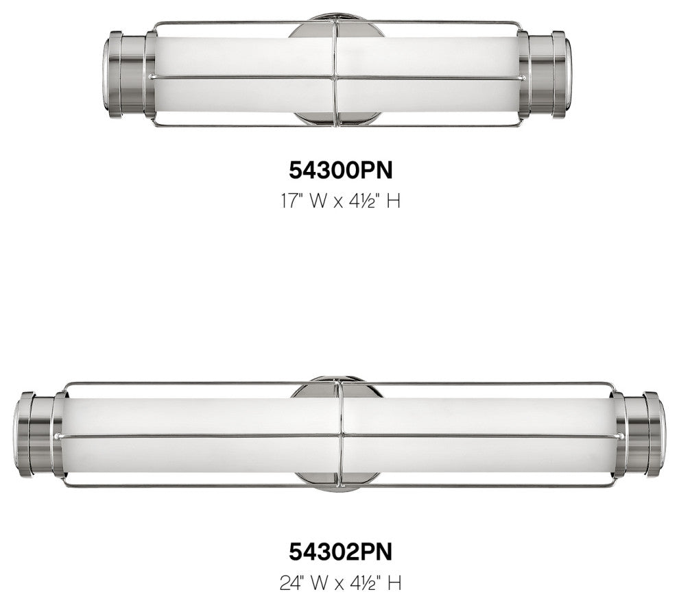 Hinkley Saylor Large Led Sconce, Polished Nickel