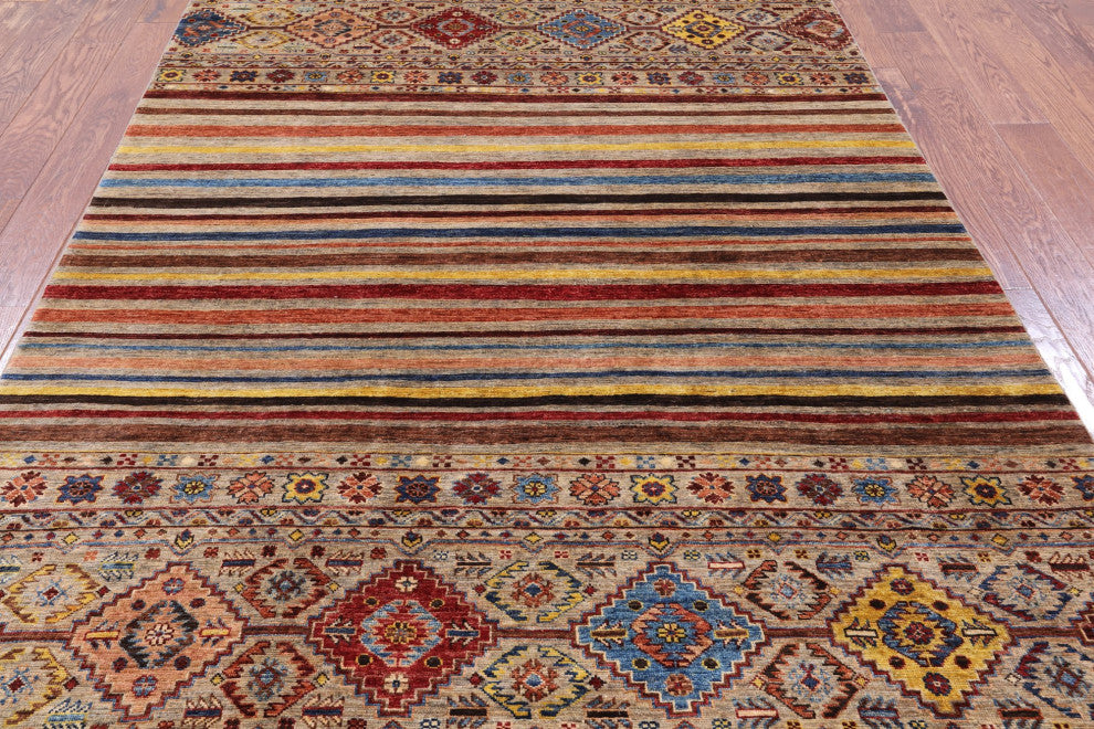 5' 7" X 8' 6" Super Kazak Khorjin Hand-Knotted Rug Q7438