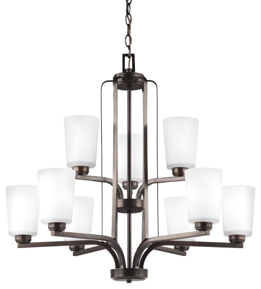 Generation Lighting 3128909 Franport 9 Light 30"W Chandelier - Bronze