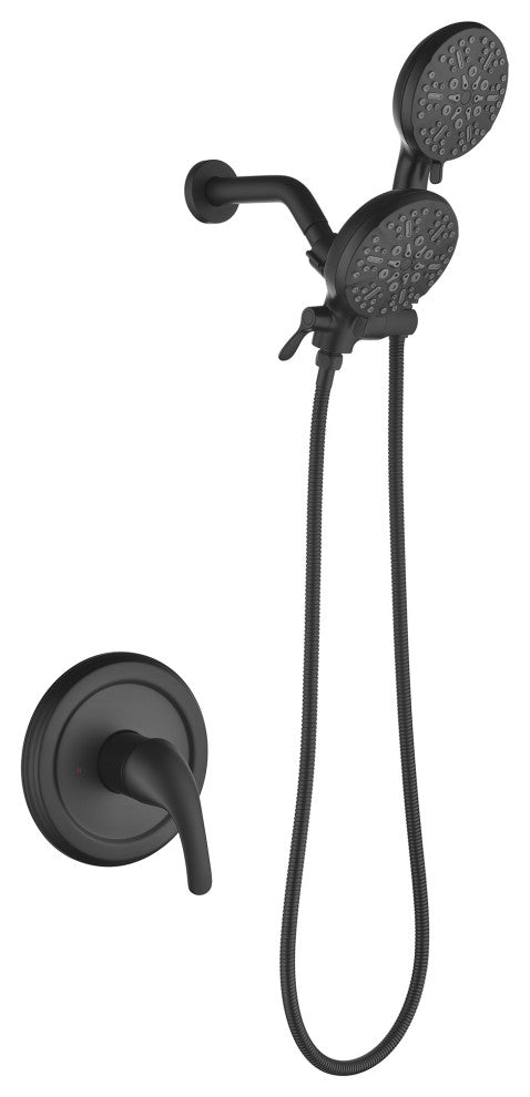 Multi Function Dual Shower Heads and Tub Faucet, Without Tub Spout