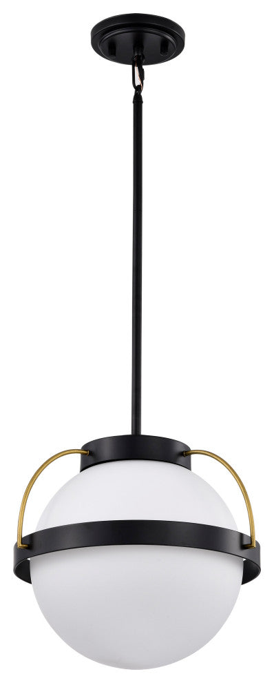 Lakeshore 1 Light Large Pendant, White Opal Glass