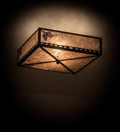 18 Square Balsam Pine Flushmount