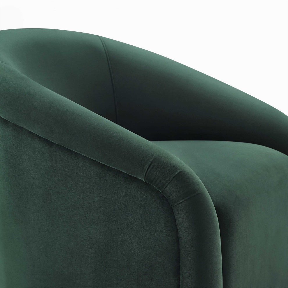 Boboli Forest Green Velvet Chair + Ottoman Set - Forest Green