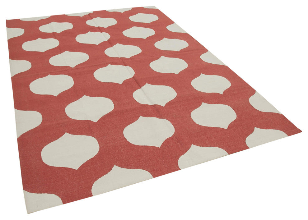 Rug N Carpet - Handmade Wool 6' 1'' x 8' 10'' Flatweave Dhurrie Kilim Rug