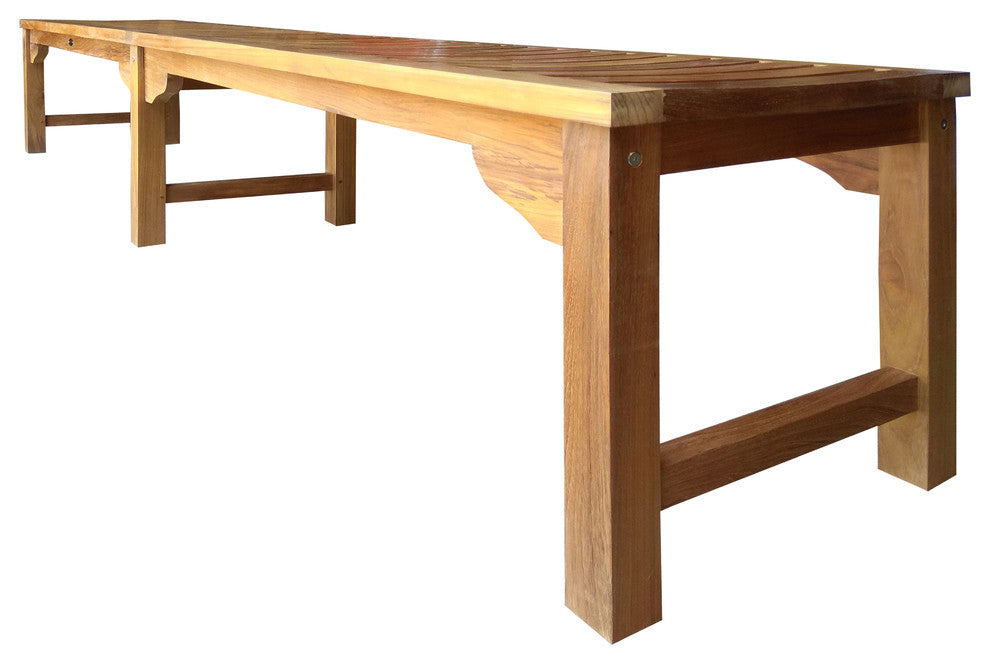 Teak Wood Santa Monica Backless Bench, 8''