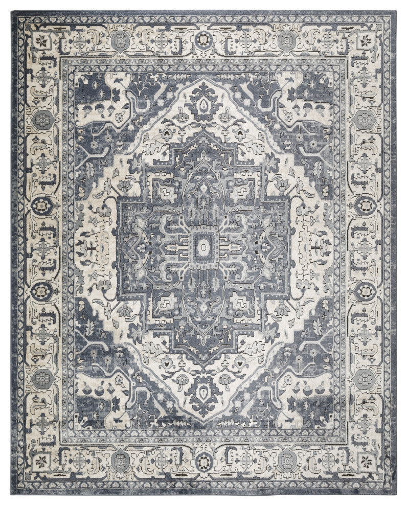 Nourison Quarry 7'10" x 9'10" Navy Ivory Vintage Indoor Rug