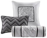 Madison Park Laurel 7 Piece Tufted Comforter Set in Black