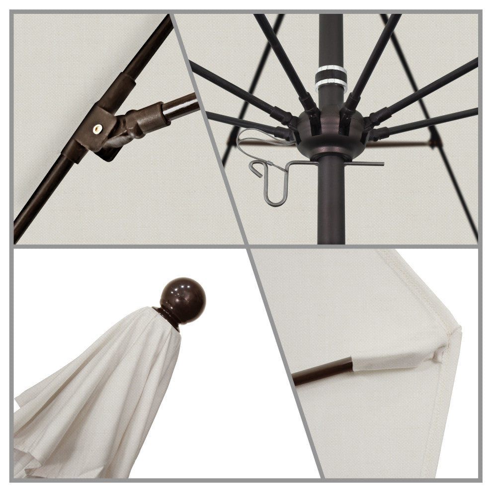 11' Fiberglass Umbrella Bronze, Olefin, Woven Granite, 11'
