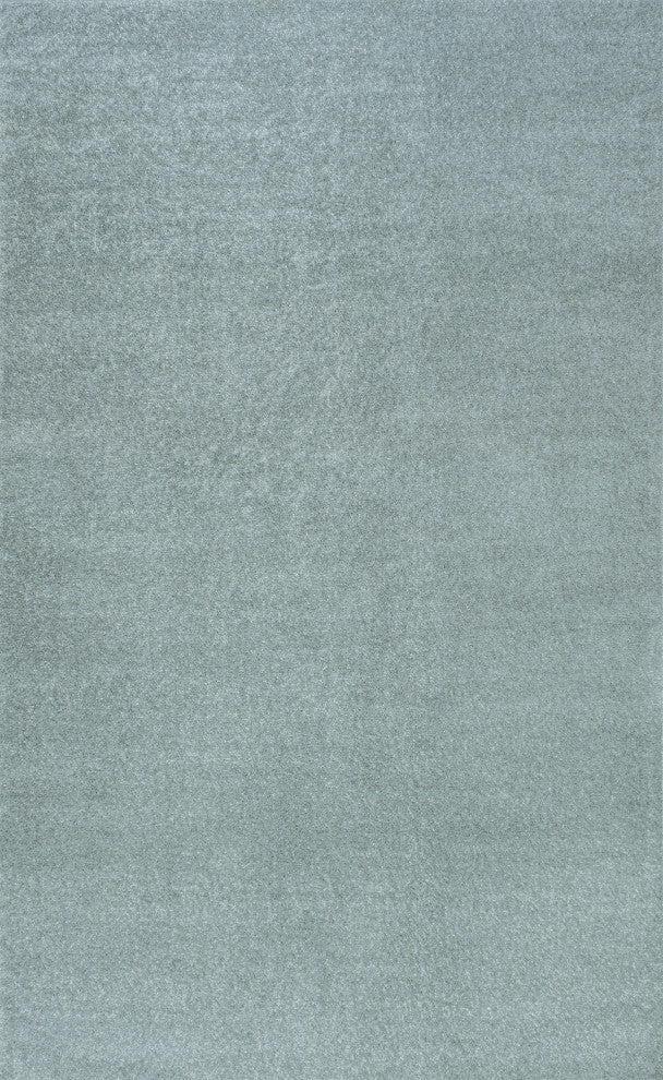 Haze Solid Low-Pile Runner Rug, Light Blue, 5 X 8
