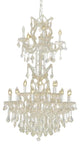 Elegant Maria Theresa Fixture, Golden Teak Finish With Royal Cut Crystal