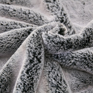 Heavy Faux Fur Throw, Black, 60"x80"