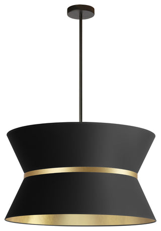 Black and Gold Transitional Pendant With Matte Black Metal
