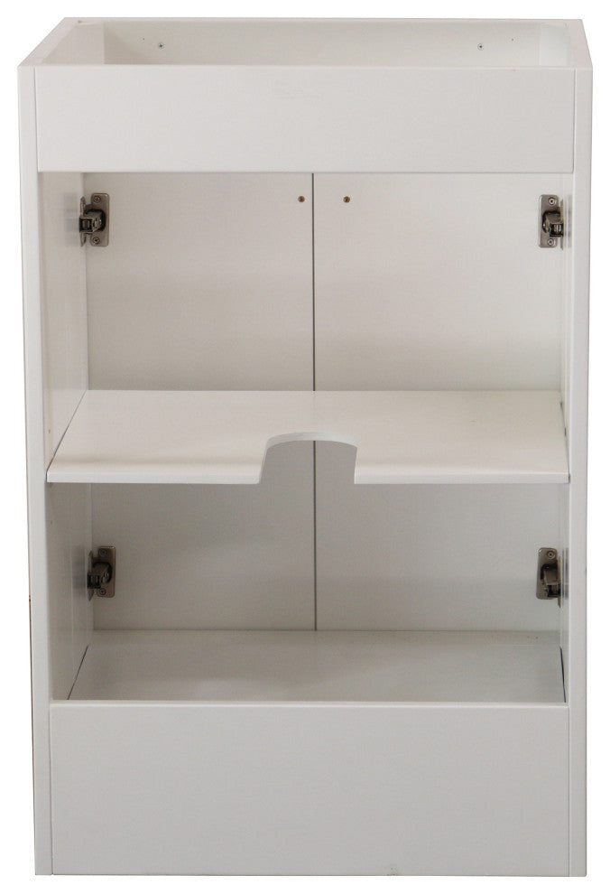 SmartFold 24" Single Sink Vanity, White With White Ceramic Top, Matte Black