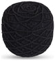 Loft Lyfe Sariya Ottoman, Hand Knitted, Cotton Yarn, Black