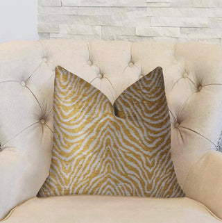 Oasis Waves Yellow and Beige Luxury Throw Pillow, 20"x20"