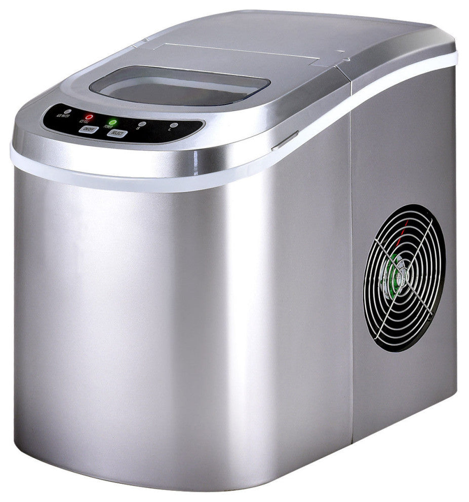 Costway Sliver Portable Compact Electric Ice Maker Machine Mini Cube 26lb/Day