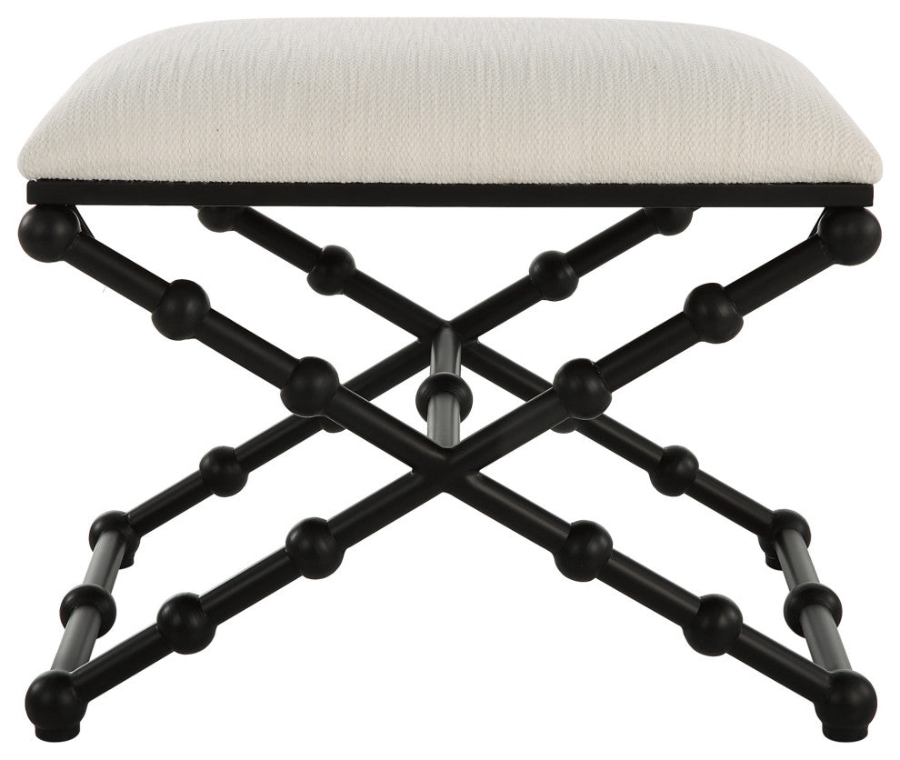 Uttermost 23782 Iron 24"W Iron Accent Stool - Satin Black